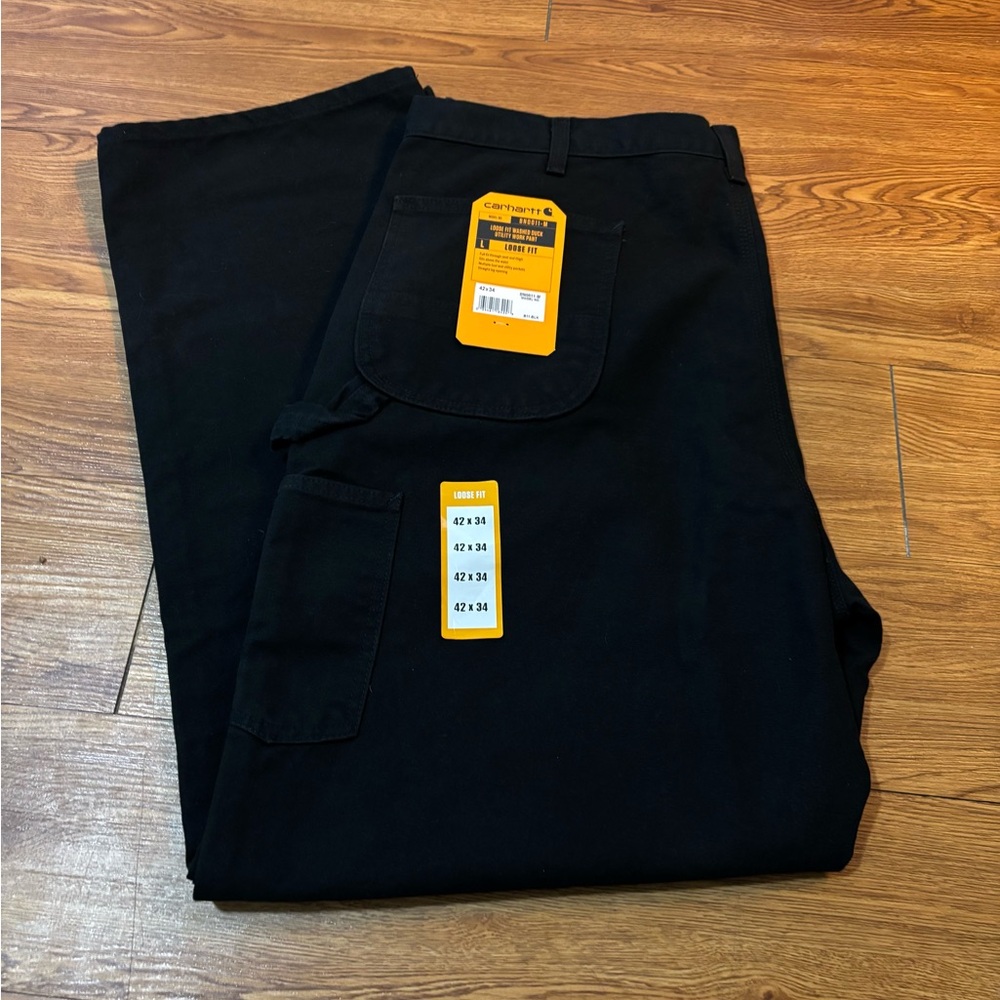 Carhartt Men’s Loose Fit Washed Duck Utility Work Pants Size 42x34 - NWT - Picture 3 of 7